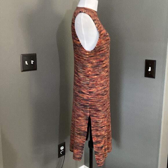 Anthropologie multicolor ribbed mock neck sleeveless tunic top - Picture 8 of 10